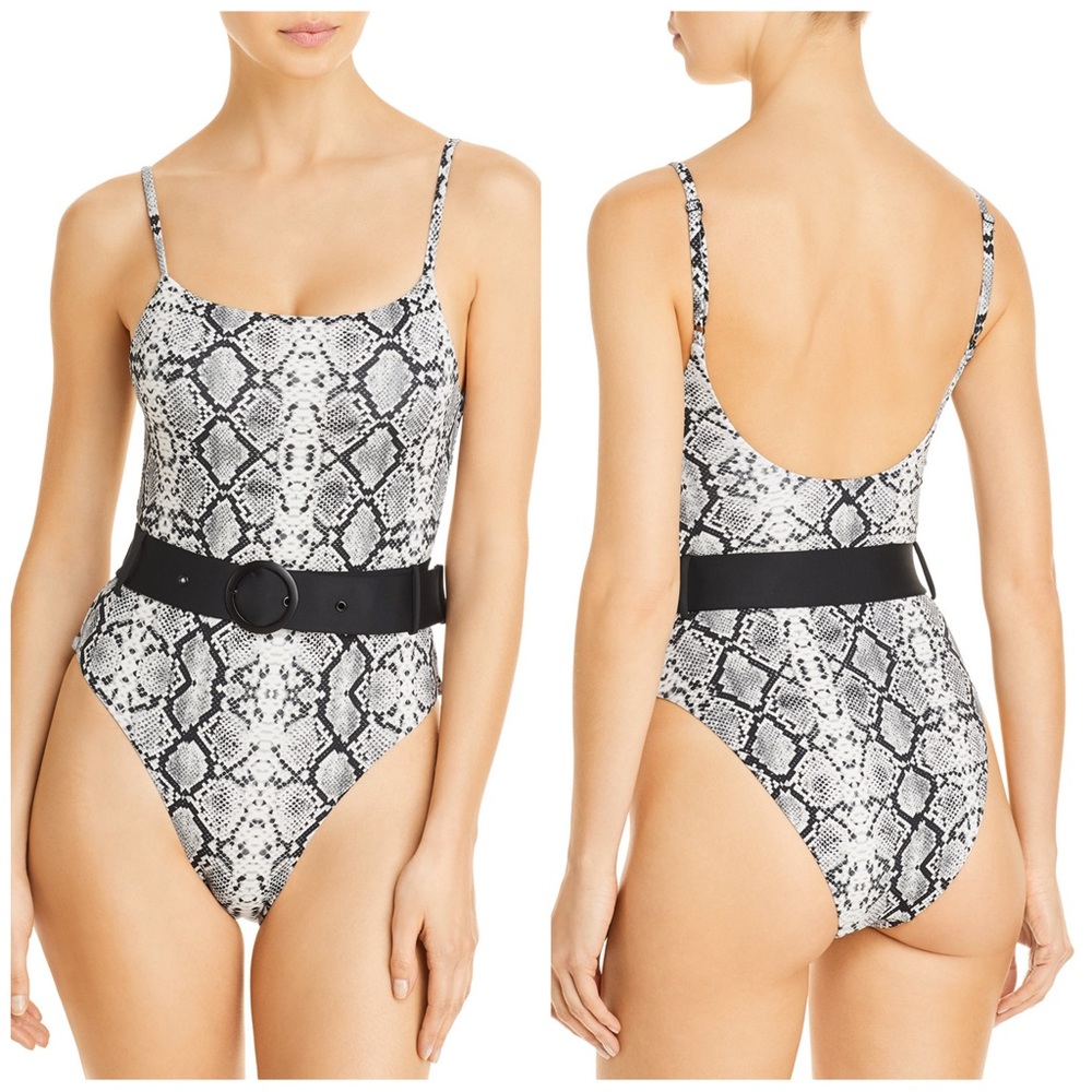 Aqua snakeskin one piece swimsuit